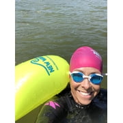 New Wave Swim Buoy for Open Water Swimmers and Triathletes - Light and Visible Float for Safe Training and Racing - Fluo Green 20 Liter PVC