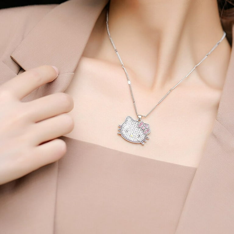 Barbie Necklace Fashion Women Jewelry 925 Sterling Silver Hollow Necklace  Anime Y2K Girls Niche Light Luxury Clavicle Chain Gift
