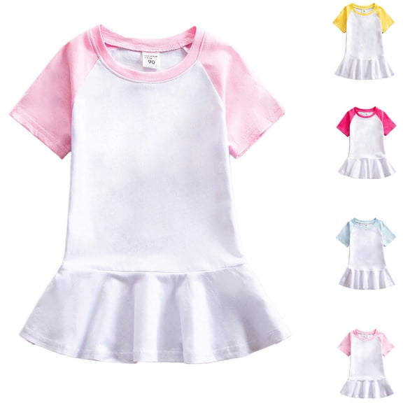 Gunia Hawaiian Dresses For Toddler Girls Kids Tennis Outfit Sleeveless Athletic Skorts Sundress For Holiday Beach Pink Dress For Girls 1-7 Years