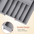 thumbnail image 5 of Norcho Silverware Drawer Organizer, Expandable Utensil Tray for Kitchen, Cutlery and Flatware Holder, Adjustable Storage for Spoons, Forks and Knives, 13–22 x 15", Gray, 5 of 7