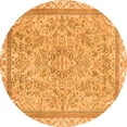 thumbnail image 1 of Ahgly Company Indoor Round Abstract Orange Modern Area Rugs, 3' Round, 1 of 4