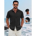thumbnail image 4 of COOFANDY Men Linen Shirt Lightweight Beach Shirt Button Up Shirts for Men Summer Beach Outfit, 4 of 6