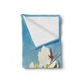 thumbnail image 2 of Colorful Soft Flannel Fleece Throw Blanket, Animal Theme Silhouettes of Colorful Birds Roosting on Telegraph Wires Pattern, Cozy Plush for Indoor and Outdoor Use, 60" x 80", Multicolor, by Ambesonne, 2 of 5