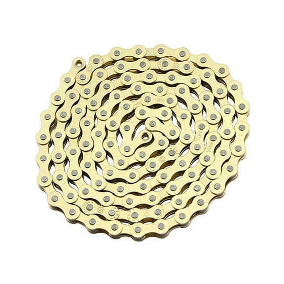 YBN Chain 1/2x1/8x112" Single Speed in Gold. Bike chain, bicycle chain, bike parts, bicycle parts
