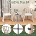 thumbnail image 4 of Gymax Set Of 3 Patio Leisure Chair Set Rope-Woven Armchairs & Table Set w/ Cushions, 4 of 7