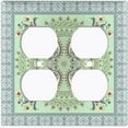 thumbnail image 3 of Metal Light Switch Plate Cover Green Floral Mandala Paisley Circular Tile Pattern TIL087, 3 of 13
