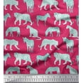 thumbnail image 1 of Soimoi Pink Satin Silk Fabric Tiger,Leopard & Wild Animal Printed Craft Fabric by The Yard 42 Inch Wide, 1 of 1