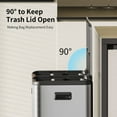 thumbnail image 5 of MRBIN Dual Trash Can Recycling Bin Combo Stainless Steel, 60L / 16gal Large Kitchen Garbage Pail with Lid, 2 x 8 Gallon (2 x 30 Liter) Tall Large Step Rectangle Double Compartment Sided Waste Basket, 5 of 11