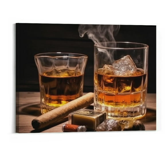 Creowell Canvas Wall Art for Kitchen Canvas Prints Artwork Dining Room Wall Decor modern Life Wine glass Picture Watercolor painting Framed family restaurant wall decorations bar 20x16 Inch