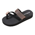 thumbnail image 5 of Women's Glitter Rhinestone Ring Toe Sandals Arch Support Flip Flops Comfortable Casual Summer Beach Thong Sandal Black Size 6.5, 5 of 7