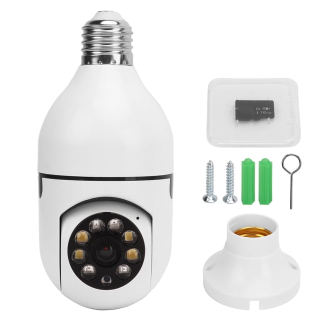 Cámara de vigilancia con bombilla E27, 1080P, rotación de 360°, wifi, conversación bidireccional, visión nocturna, aplicación de monitoreo, para el hogar, 110-220 V