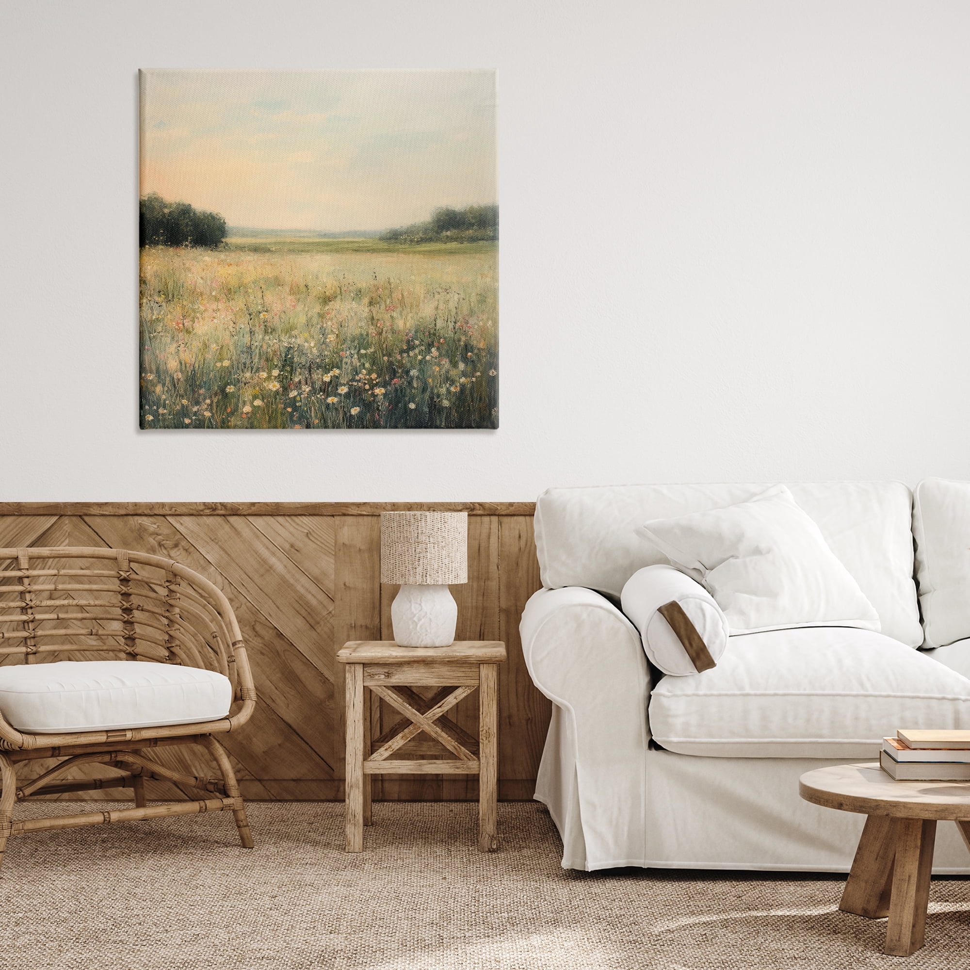 Stupell Industries Warm Wildflower Landscape Canvas Wall Art design by Petal Prints Design, 30 x 30