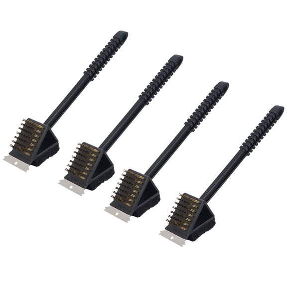Miangastore Grill Scrubber For Outdoor Grill Ergonomic Design 4Pack 14.2X3In Black