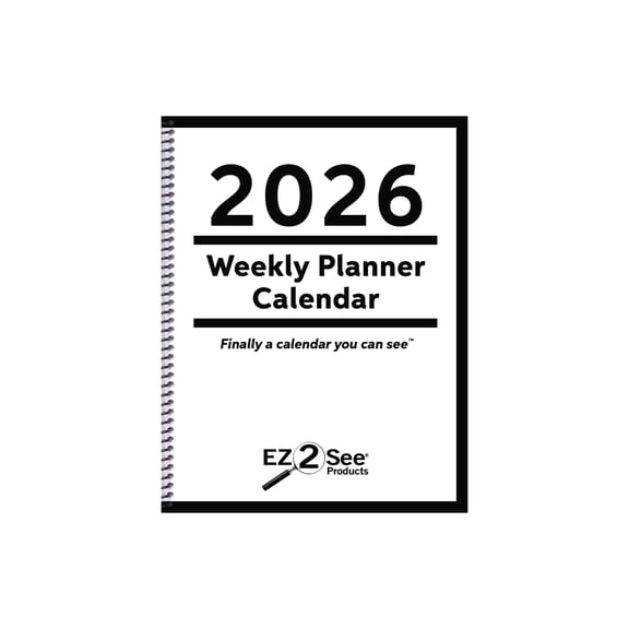 EZ2See® 2026 Large Print Weekly Planner Calendar for Low Vision