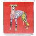thumbnail image 1 of Shower Curtains 70" x 84" from DiaNoche Designs by Marley Ungaro - Greyhound Watermelon, 1 of 1