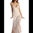 thumbnail image 3 of Vestido Informal Sin Mangas con Escote en V y Tirantes para Mujer, Camisón de Satén, Ropa de Casa. M, 3 of 8