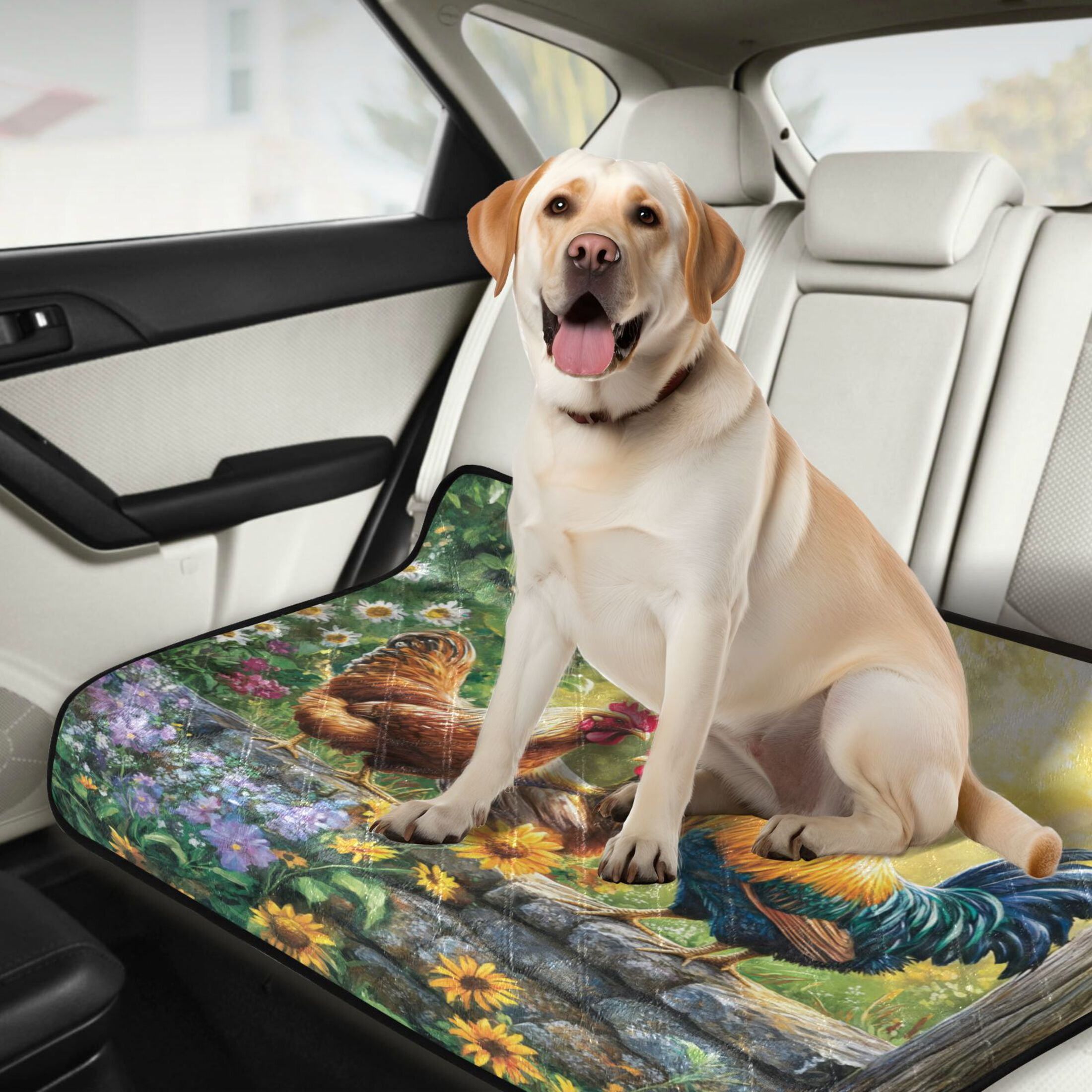 Qxltty Beautiful Rooster Cat litter Pads Pet Set of 3 Diaper Mats Center Anti-leakage Layer Absorbent Soft and Comfortable