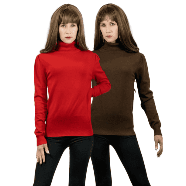Set De 2 Sueteres Mujer De Cuello Alto Unitalla Sueteres Dama Sweaters