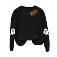 thumbnail image 4 of Jkety Halloween Shirts for Women Halloween Sweatshirts for Women Ghost Pumpkin Long Sleeve Shirt Graphic Tees Fall Pullover Tops(Black,S), 4 of 5
