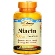 3 Pack Sundown Naturals Niacin 500 MG Vitamin Supplement 200 Caplets Each