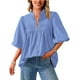 thumbnail image 1 of Blusa PRETTYGARDEN para mujer, verano 2025, manga corta, cuello en V, 1 of 8