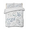 thumbnail image 2 of Blue Teal Botanical Twin Size Down Alternative Comforter, Lightweight Comforter Quilt Bedding Set with Pillow Shams Watercolor Spring Summer Leaves All Seasons Bed Comforter Duvet Insert 68"x86", 2 of 7