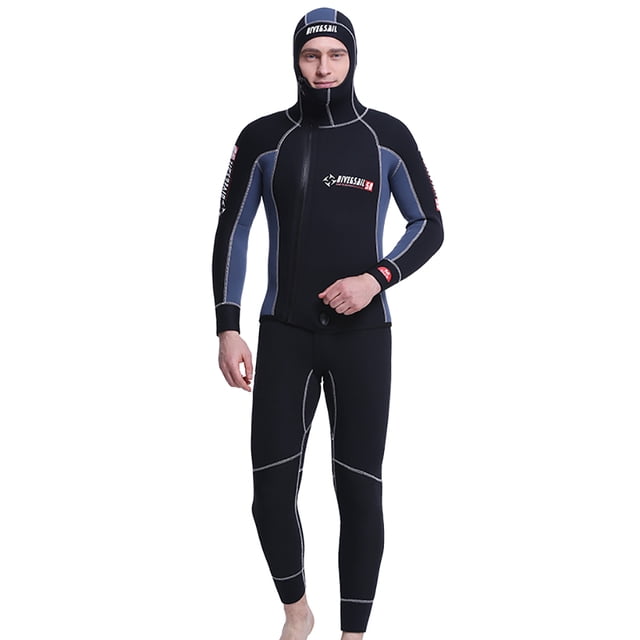 Tamaño de traje de baño con capucha con capucha de protección UV con cremallera lateral Traje de surf para buceo Natación Snorkeling Scuba Surfing Surfing S 5mm Speravity OD003703-01