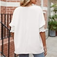 thumbnail image 5 of Womens Tops Women's Summer Casual And Loose Solid Color Round Neck T-shirt With Haif Sleeve Casual Top, 5 of 5