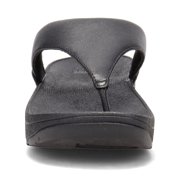Fitflop Womens Lulu Leather Toe-Post Wedge Thong Sandals