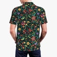 thumbnail image 6 of Salouo Mexican Flower 1 for Men's Short Sleeve Polo Shirts,Polo Shirts for Men Performance Short Sleeve Golf Shirt Athletic Casual Collared T-Shirt-Large, 6 of 8