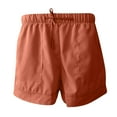 thumbnail image 3 of JINMGG Shorts for Women Clearance $5 Womens Plus Size Comfy Drawstring Casual Elastic Waist Pocket Loose Shorts Pants Orange L, 3 of 4