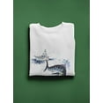 thumbnail image 3 of Watercolor Fisher And Swordfish Sweatshirt Men -Image by Shutterstock, Male 4X-Large, 3 of 4