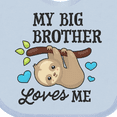 thumbnail image 4 of Inktastic My Big Brother Loves Me with Sloth and Hearts Boys or Girls Baby Bib, 4 of 4