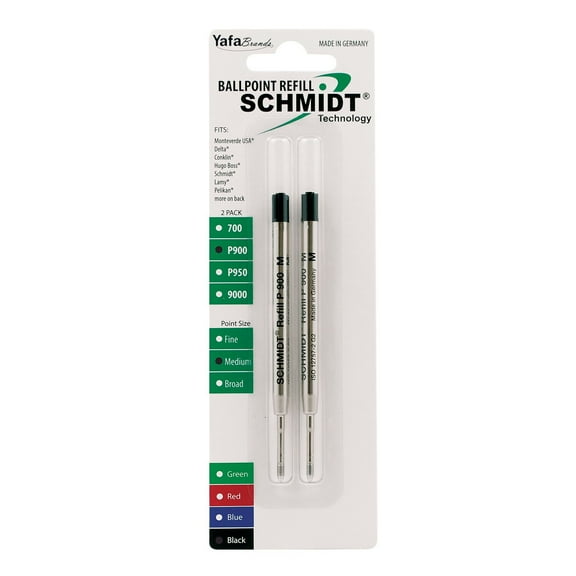 Schmidt Ink Schmidt P900 Ballpoint TC Ball Refill To Fit Parker Ballpoint Pens Medium Black 2 Pack