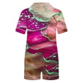 thumbnail image 4 of Jamicy Pyjama Doux pour Femmes Mode Décontractée Imprimé Haut à Manches Courtes à Col à Revers avec Short Ample Confortable Ensemble de Pyjama pour la Maison, 4 of 4