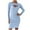 Blue, variant on biudgviw Bodycon Dresses for Women Front Cutout Long Sleeve Mini Dress Fall Ribbed Stretch Solid Color Pullover Tops Dress
