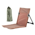 thumbnail image 2 of Silla de playa con respaldo, silla ligera para suelo de playa, estadio portátil tubo de hierro marrón, 2 of 9