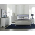 thumbnail image 3 of Gorgeous Silver Finish Eastern King Size Bed Crystal-Tufted LED Headboard Bedroom Furniture, 3 of 4