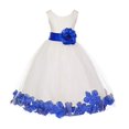 thumbnail image 2 of Ekidsbridal Ivory Tulle Rose Petals Flower Girl Dresses Wedding Pageant Ball Gown Birthday Party Easter Summer 302T 4, 2 of 3