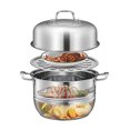 thumbnail image 3 of Stainless Steam Cooker, Multi Layer Steam Pot Saucepot Cooking Pot With Lid For Vegetables Food Crab Dumplings, 3 of 8
