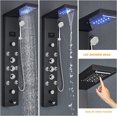thumbnail image 4 of Black Shower Panel Rain Shower Panel Tower System LED Waterfall Shower Head System Massage Wall Mounted Shower Column with Body Jets 6 Functions Shower System with Tub Spout Bathroom, 4 of 11