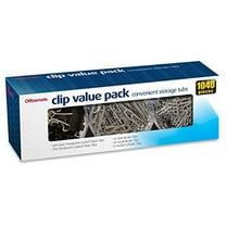Officemate Clip Value Pack 1040 Pieces, 200 Giant Coated Paperclips, 750 #2 Coated Paperclips, 44 Mini, 40 Small and 6 Medium Black Binder Clips (97300)
