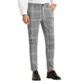 thumbnail image 4 of Lars Amadeus Men's Dress Plaid Slim Fit Flat Front Prom Checked Trousers, 4 of 6