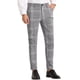 thumbnail image 4 of INSPIRE CHIC Pantalones de traje de cuadros para hombre, corte slim fit, frente plano, 36 gris, 4 of 6