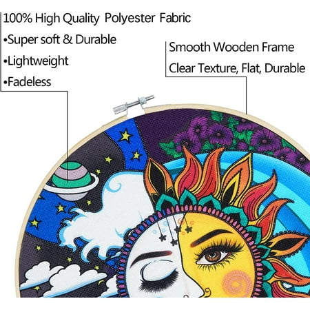 3 Pcs Trippy Sun And Moon Canvas Wall Art With Frame Psychedelic Celestial Canvas Painting Hippie