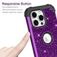 thumbnail image 2 of Casetego for iPhone 15 Pro Case,Fashion Glitter Sparkly Bling 3 in 1 Shockproof Heavy Duty Hybrid Sturdy High Impact Protective Cover for Women Girls,Purple, 2 of 8