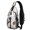 Football Arrow White Pattern, variant on Football Icon Brown Pattern Sling Backpack, Travel Shoulder Pack with Earphone Port, Multi Pocket Design Gift Ideas for Hiking Cycling Walking