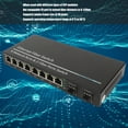 thumbnail image 4 of Ethernet Fiber Switch, Single Mode Fiber Media Converter, 100 Mbps, 2 Optical Port 8 Electrical Port Up To 120km RJ45 Port Plug and Play SFP Fiber Media Switch, 4 of 7