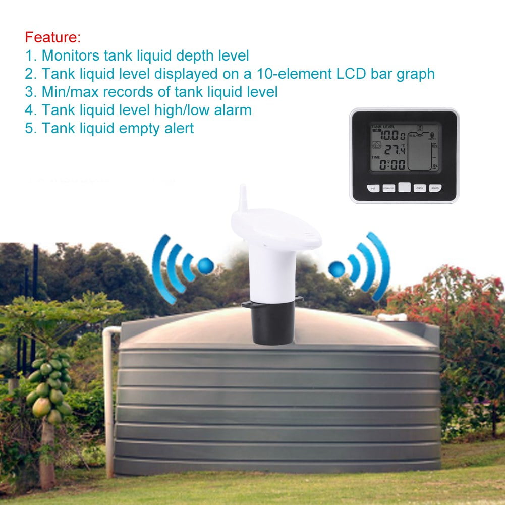 Ultrasonic Water Tank Level Meter with Thermo Sensor 