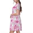thumbnail image 2 of Balery Sunflower Rabbit Vestidos sueltos de manga corta para mujer, vestidos de verano 2025, vestidos casuales de corte A con vuelo., 2 of 6